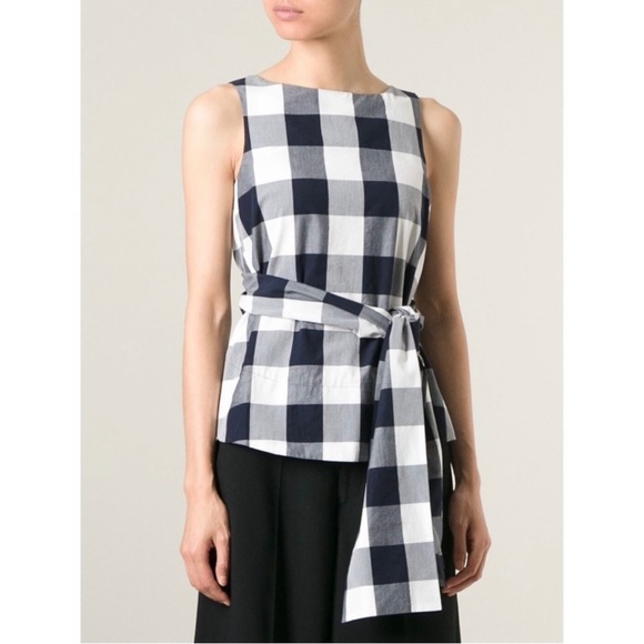 Studio Nicholson gingham front tie blouse - Picture 5 of 5